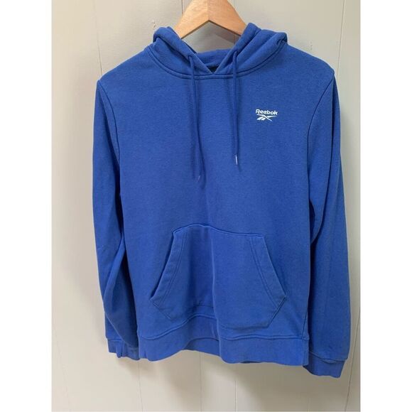 Reebok Identity Fleece Over-The-Head Hoodie Blue Mens Medium - Picture 1 of 8